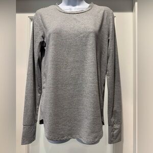 We Wander Gray Stripe Long Sleeve Top Size S Thumbholes Soft Stretch